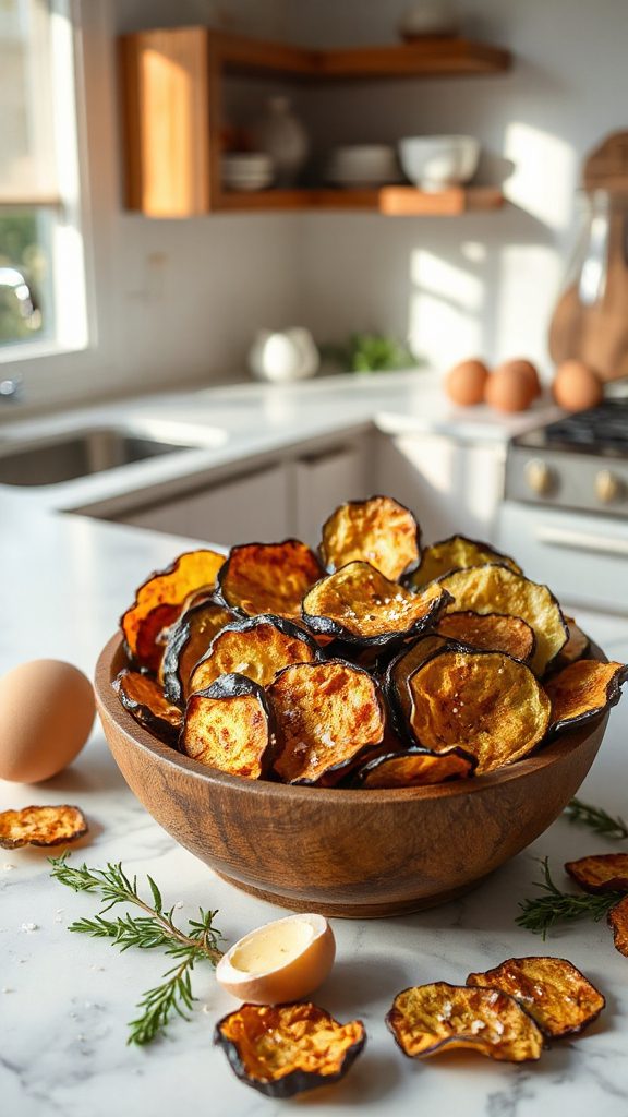 homemade crispy eggplant chips homemade crispy eggplant chips