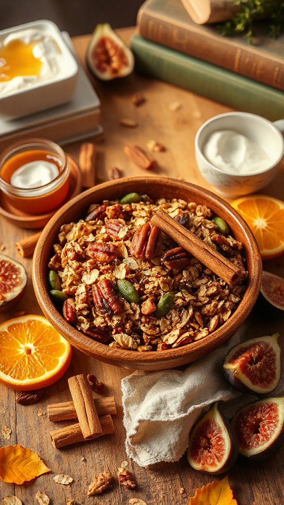 homemade maple pecan granola
