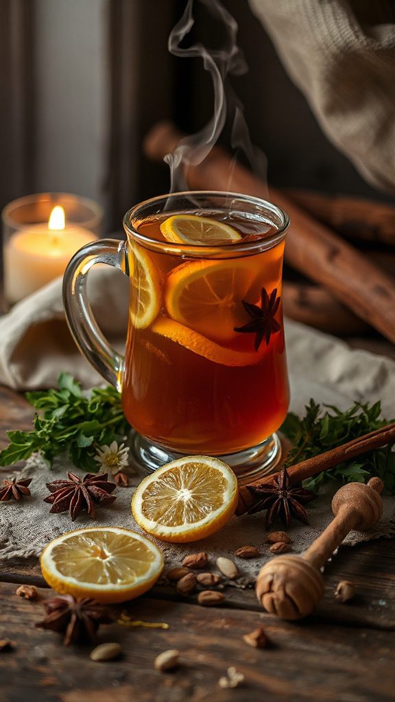 honey citrus dandelion hot toddy