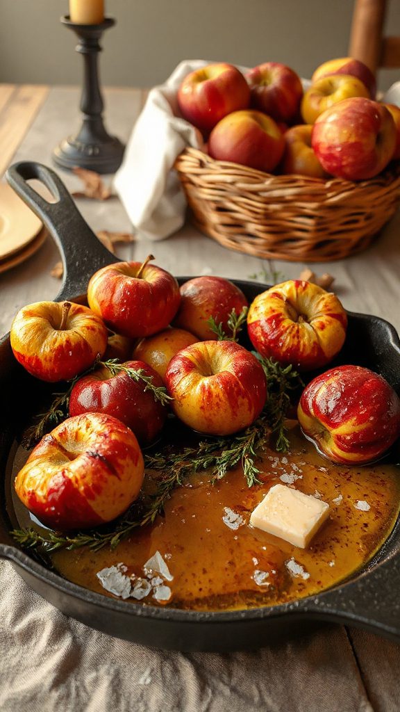 honey thyme roasted apples recipe