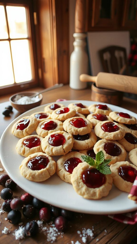 huckleberry jam thumbprint cookies