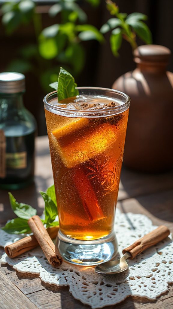 iced coffee with maple basil iced coffee with maple basil