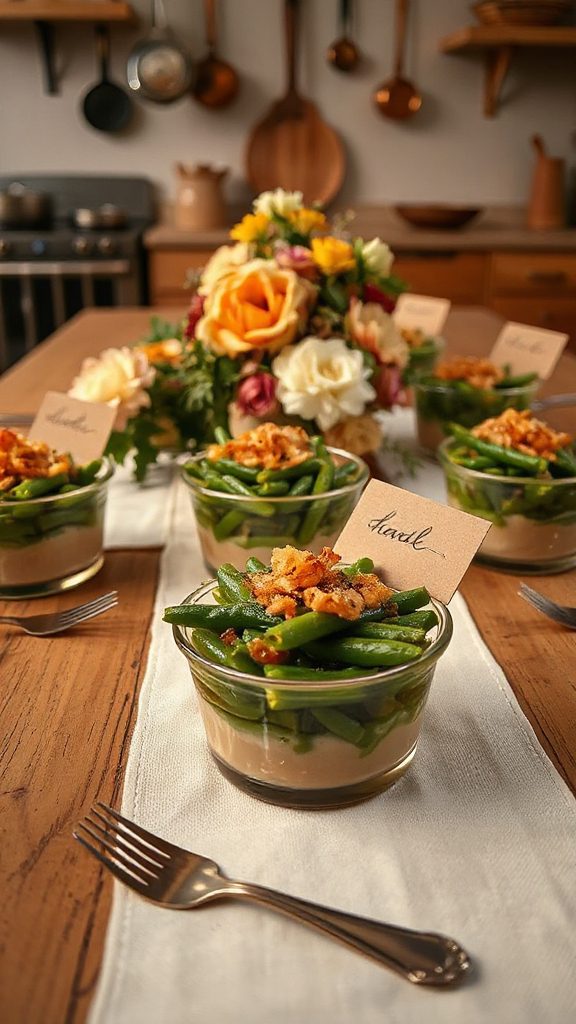 individual green bean servings