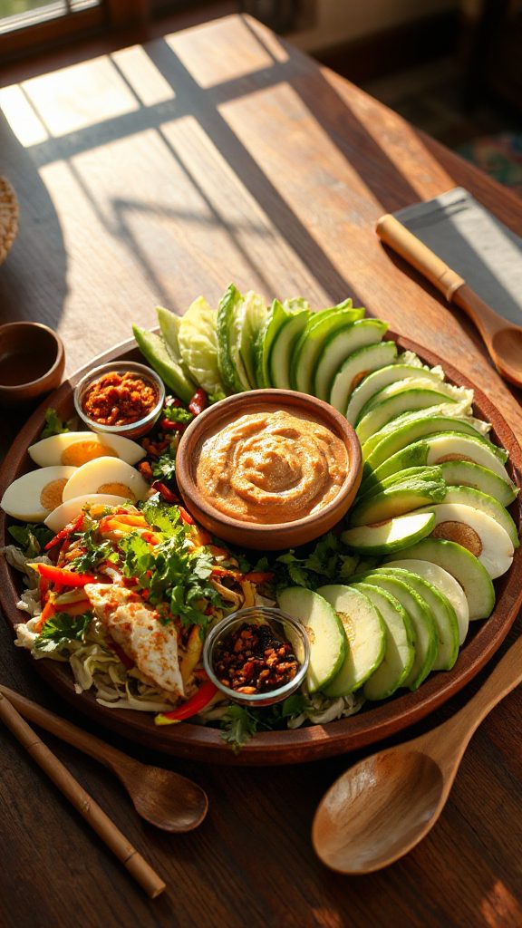 indonesian salad with peanut sauce