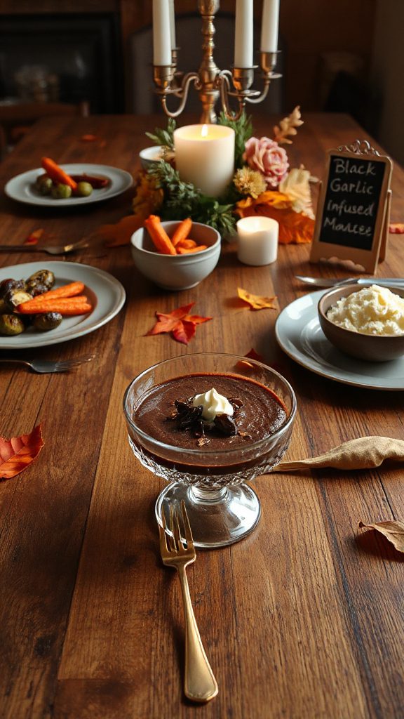 indulgent black garlic mousse