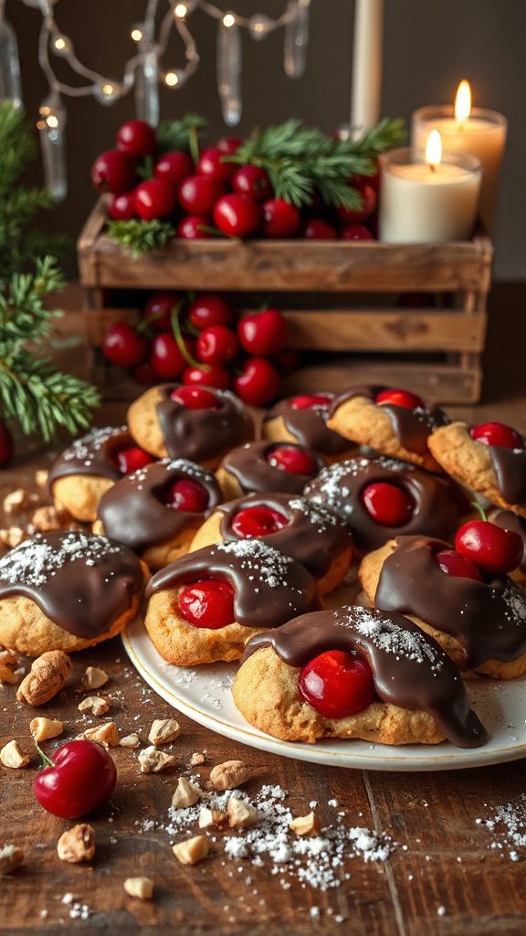indulgent chocolate cherry cookies