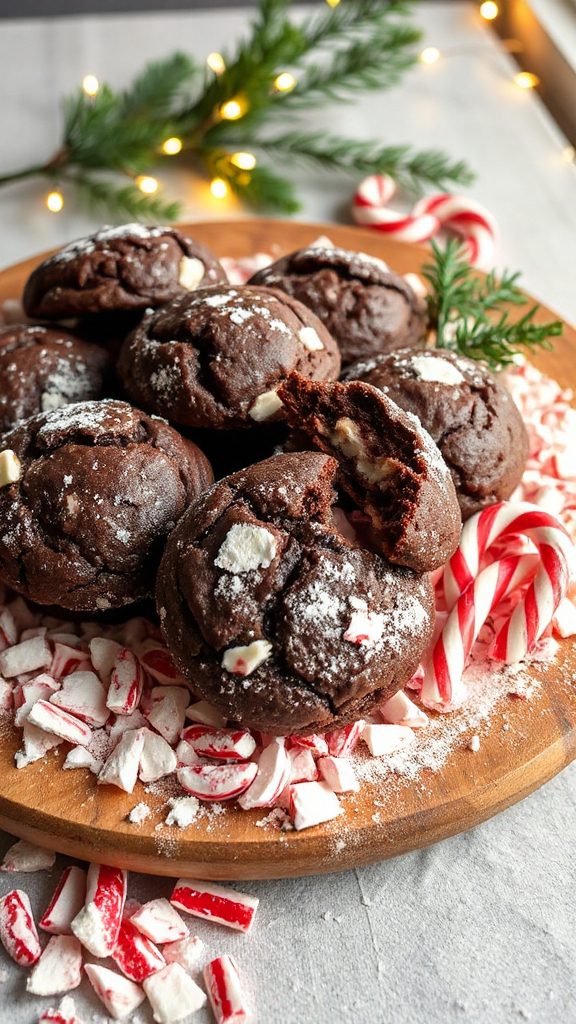 indulgent chocolate peppermint cookies