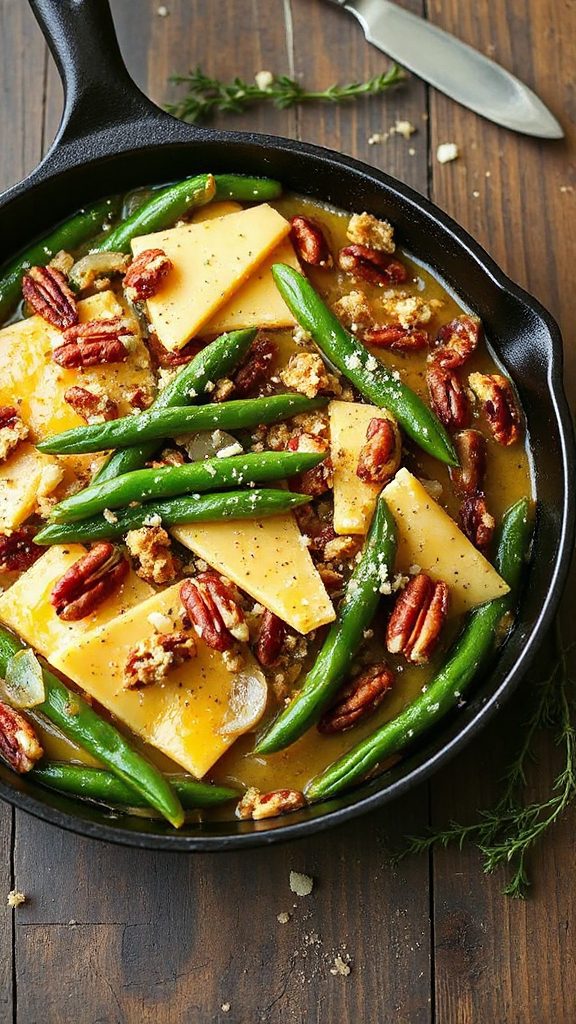 indulgent green bean gratin