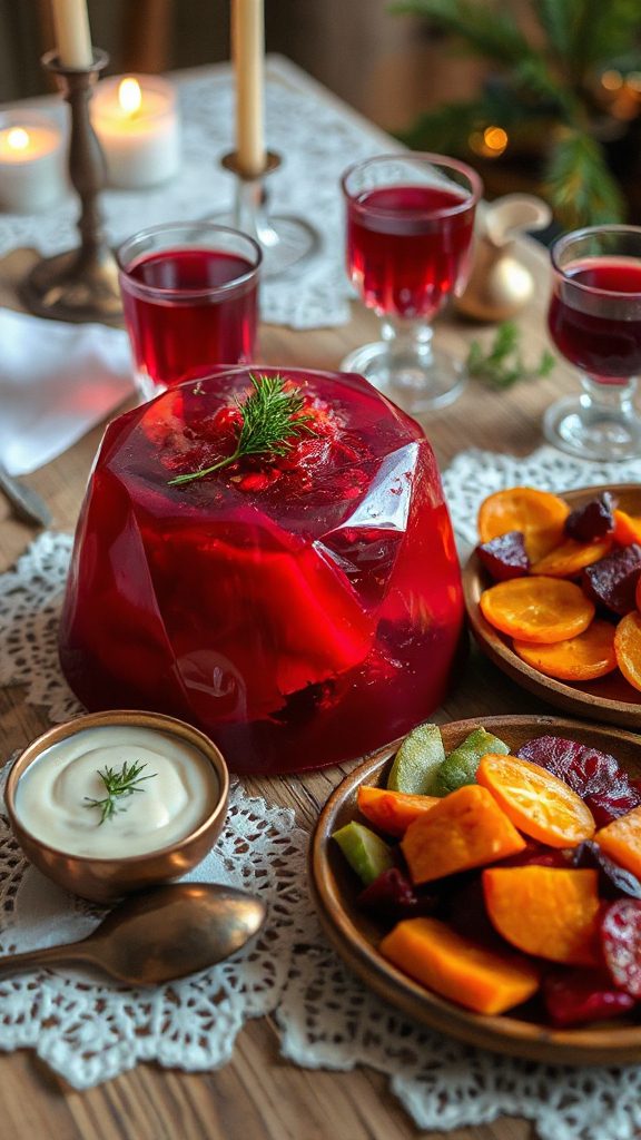 jellied beetroot meat dish