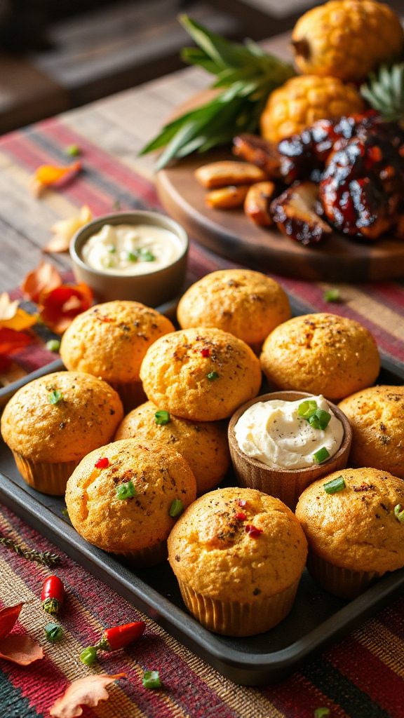 jerk flavored cornbread muffins