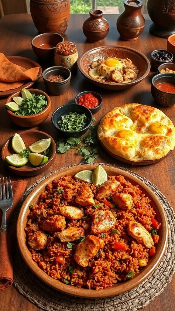jollof rice with baked eggs