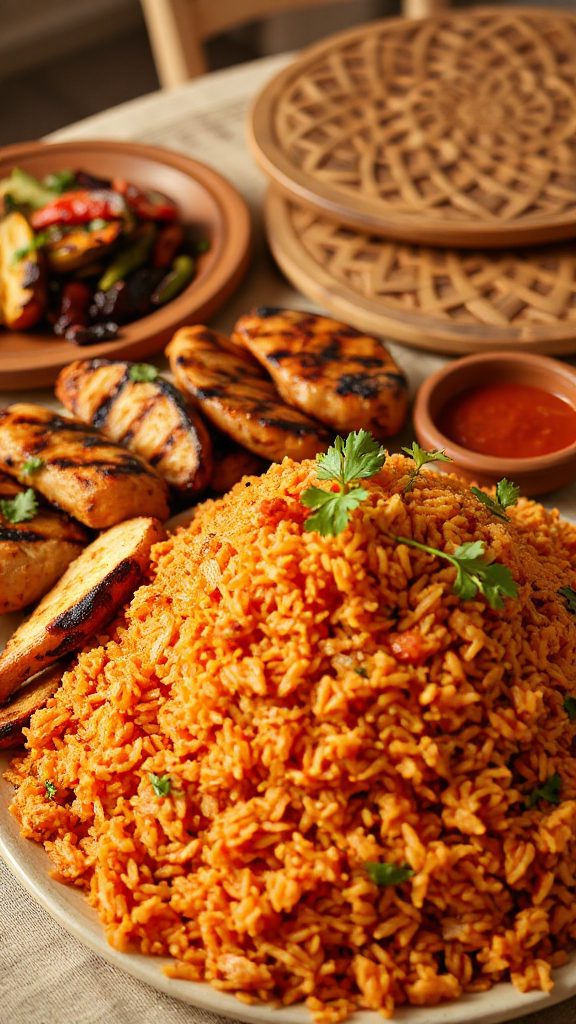 jollof rice with grilled chicken