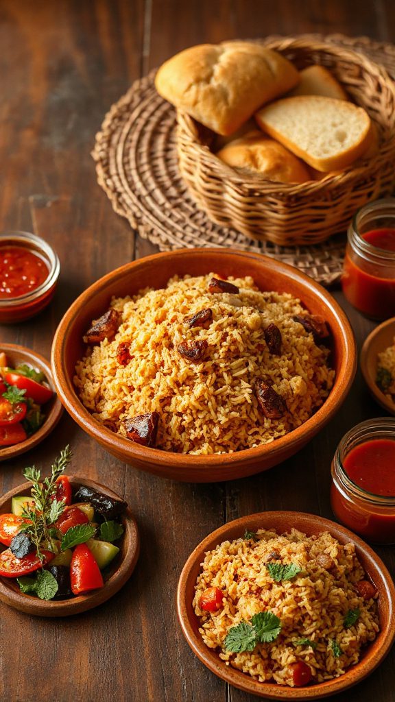 jollof rice with roasted vegetables