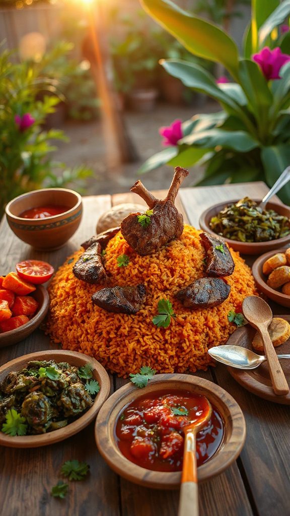 jollof rice with spiced lamb