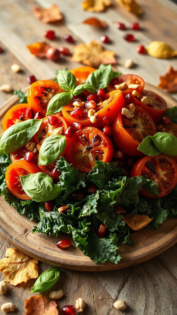 kale pomegranate mozzarella salad