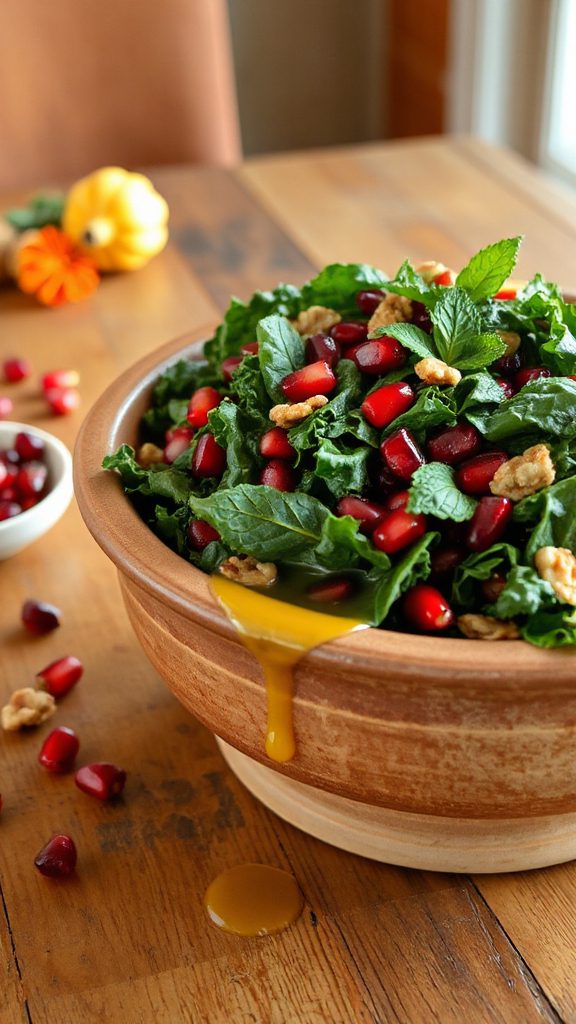 kale salad with pomegranate