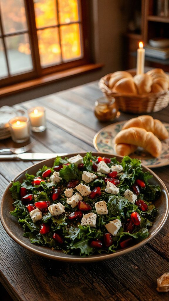kale salad with pomegranate