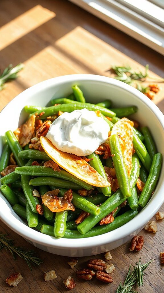 keto coconut green bean casserole
