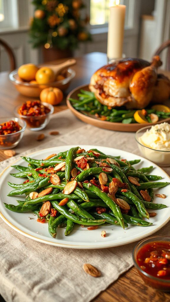 kimchi infused green bean dish kimchi infused green bean dish