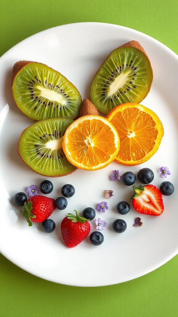 kiwi butterfly fruit dish