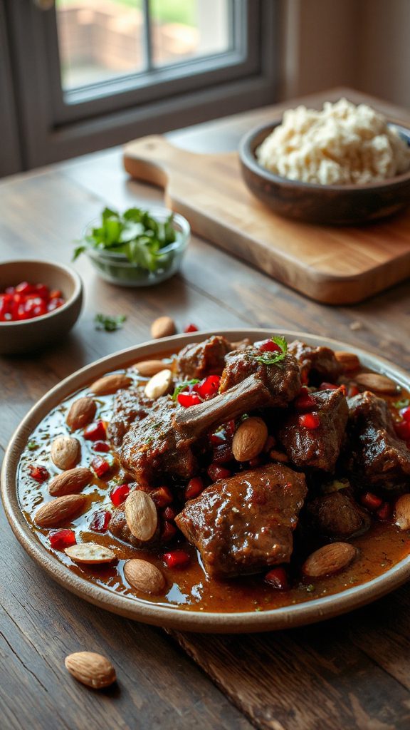 lamb rendang with pomegranate