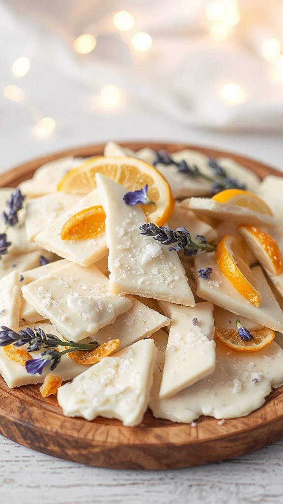 lavender lemon white chocolate bark