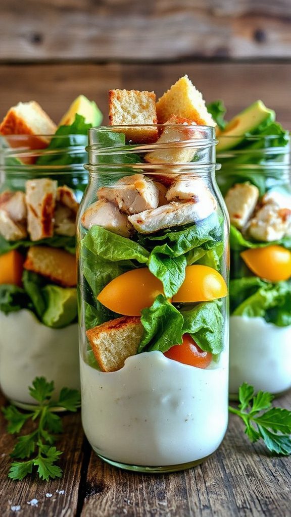layered chicken caesar salad