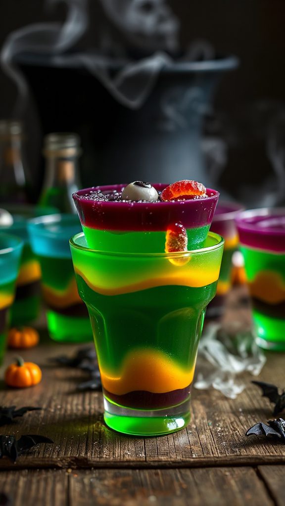 layered halloween jello dessert layered halloween jello dessert