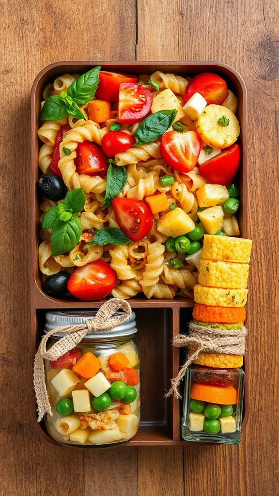 layered pasta salad jars