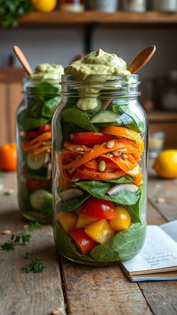 layered salad jar creativity