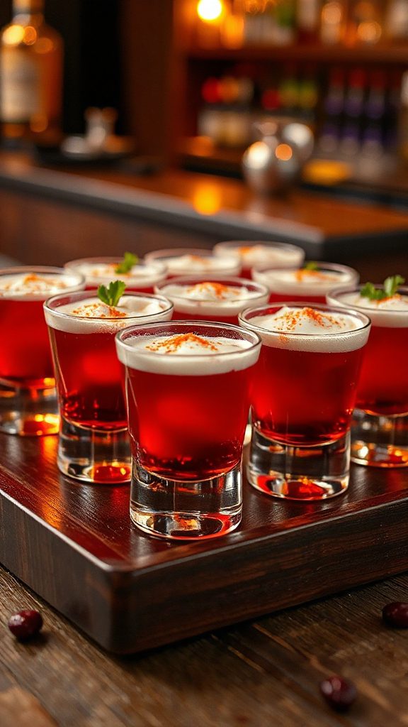 layered tequila cranberry shot