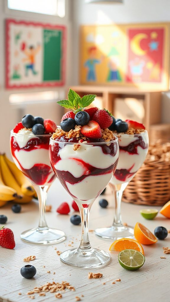 layered yogurt and granola