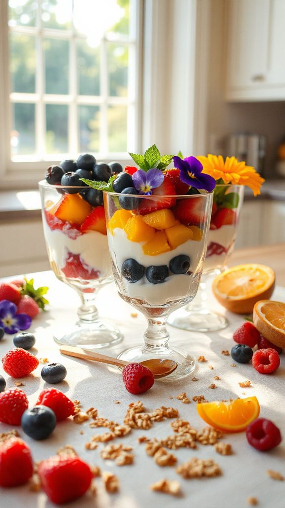 layered yogurt fruit parfait