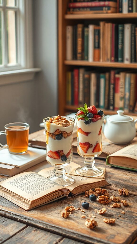 layered yogurt fruit parfaits