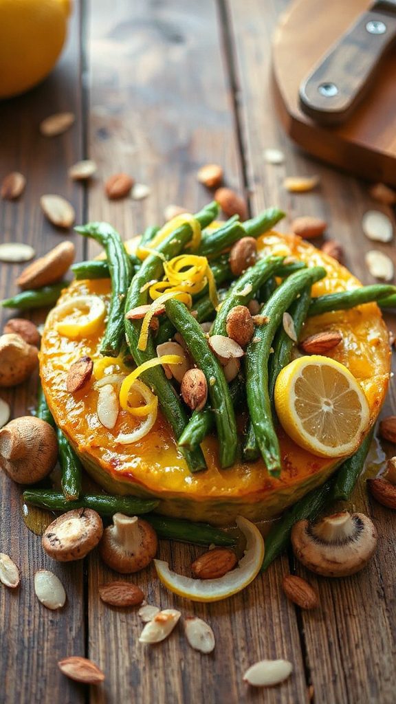 lemon almond green bean dish