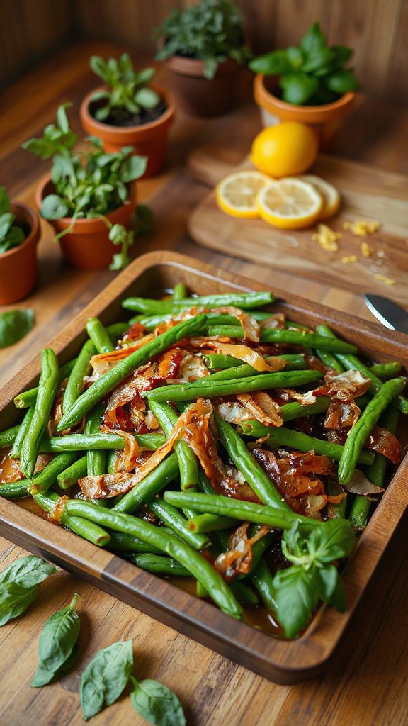 lemon basil green bean medley