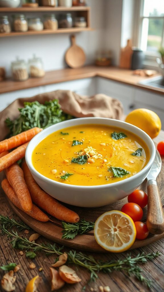 lemon chickpea kale soup recipe