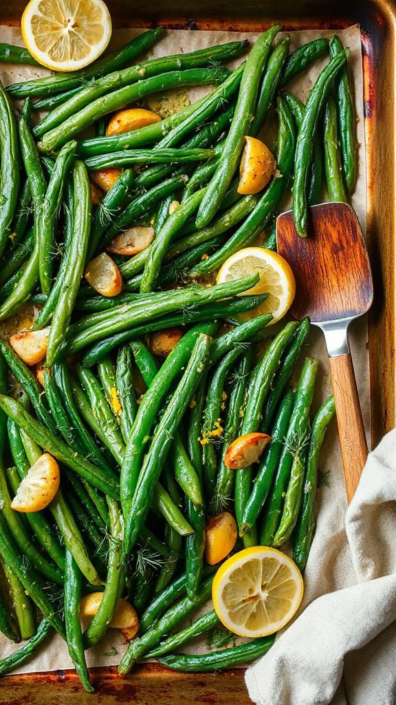 lemon dill roasted green beans