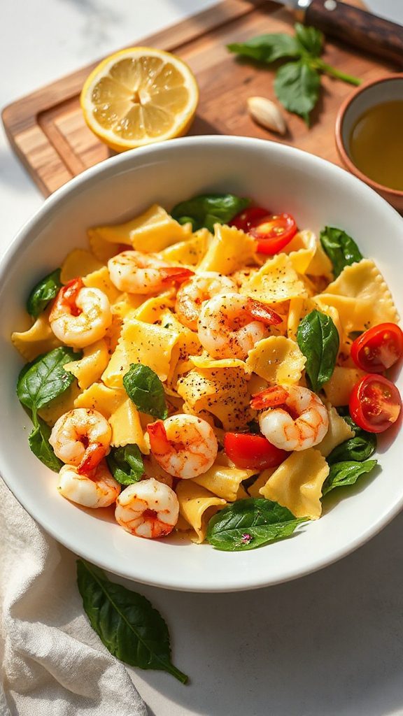 lemon garlic shrimp pasta salad