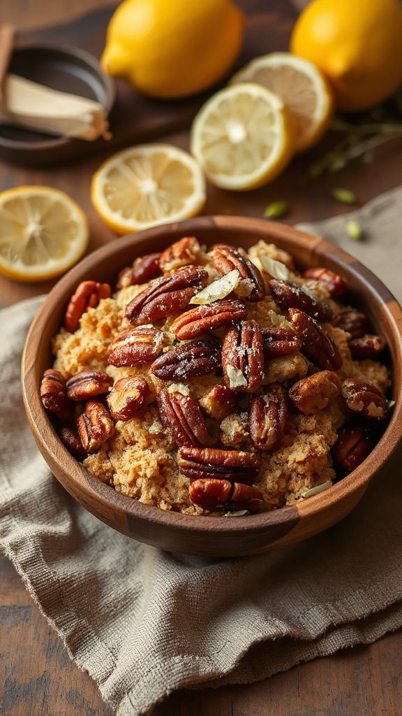 lemon grass pecan crumble recipe lemon grass pecan crumble recipe