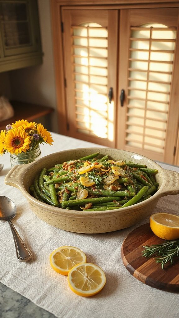 lemon herb green bean casserole