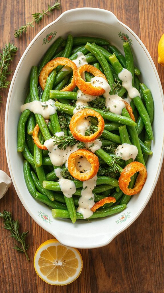lemon herb green bean casserole