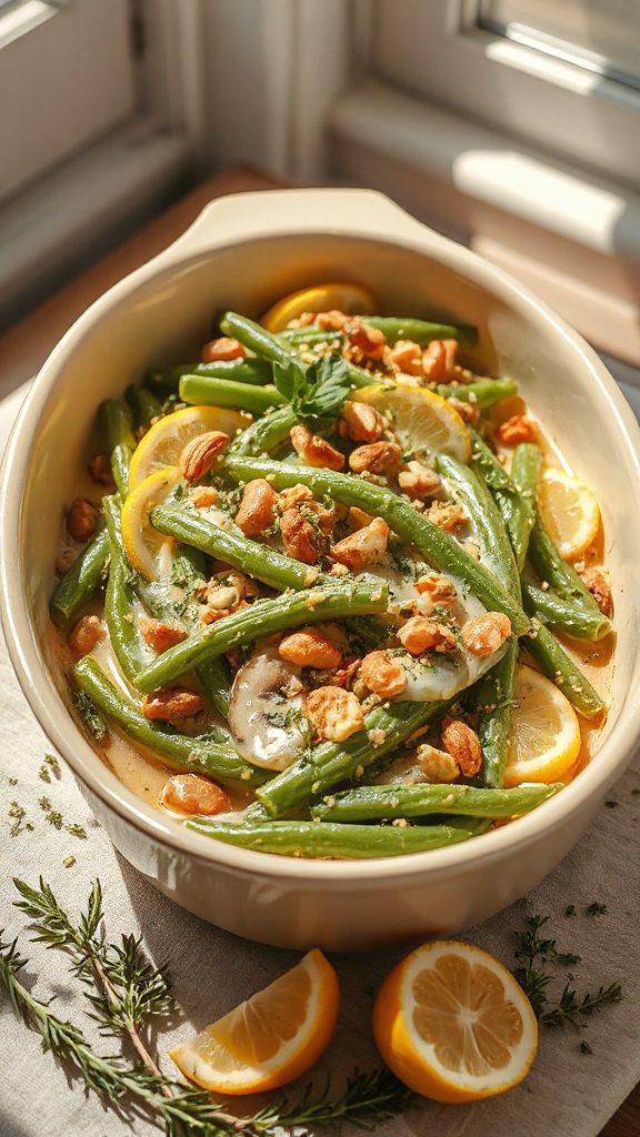 lemon herb green bean casserole