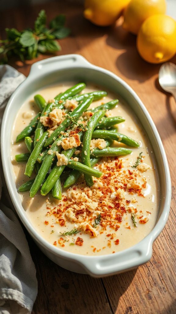 lemon herb green bean casserole