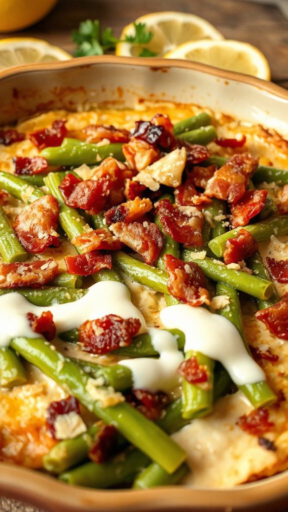 lemon herb green bean casserole
