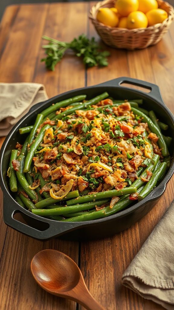 lemon herb green beans casserole