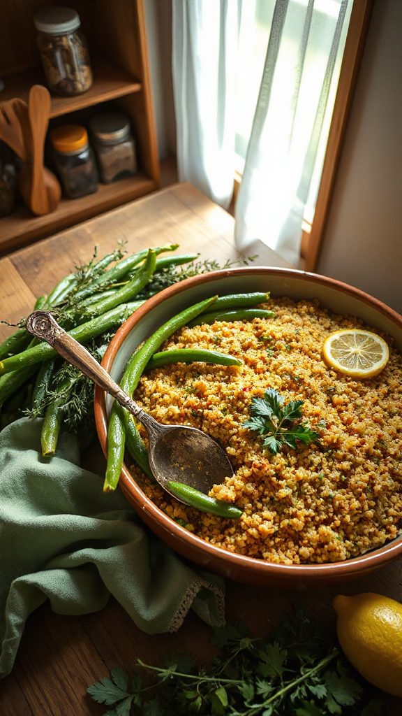 lemon herb quinoa bake