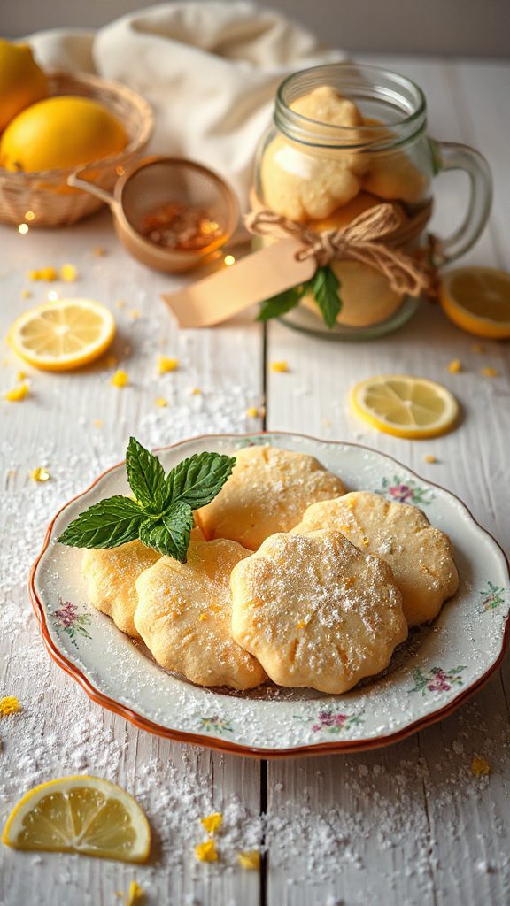 lemon infused buttery shortbread cookies