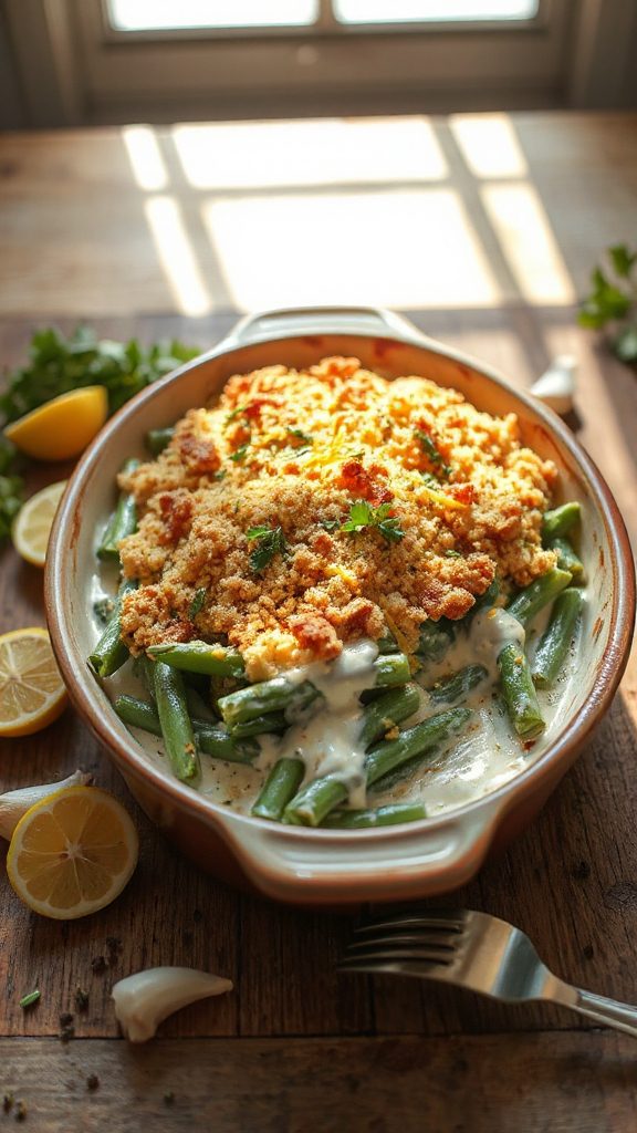 lemon infused green bean casserole