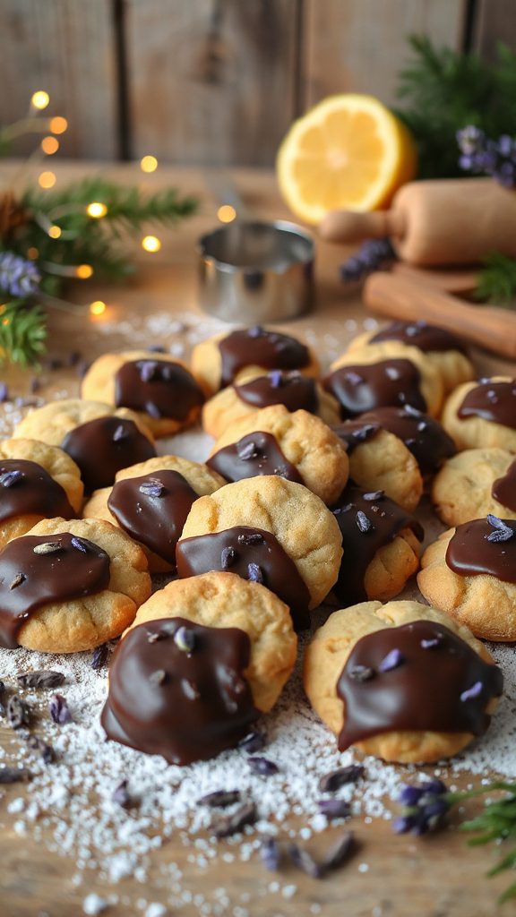 lemon lavender chocolate crisps